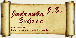 Jadranka Bekrić vizit kartica